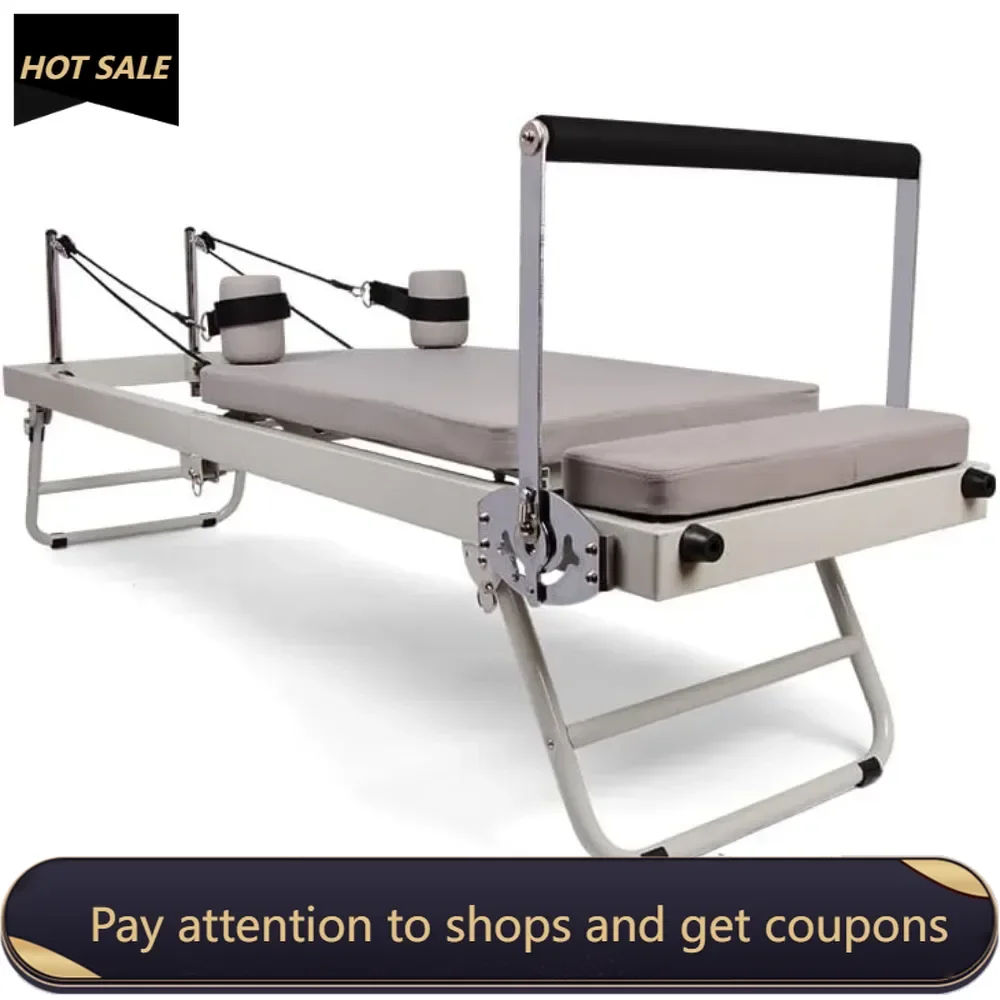 

Pilates Reformer Machine for Home Workouts - Foldable Equipment with Alloy Springs, Steel Structure & Resistance Springs