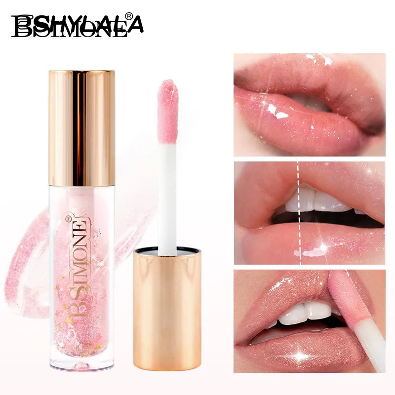 BSIMONE Transparent Crystal Jelly Lipgloss Shiny Clear Mirror Moisturizing Lip Balm Glitter Liquid Lipstick Lip Oil Lip Tint