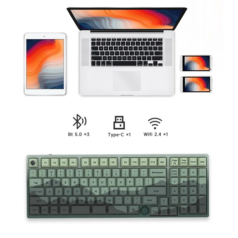 GATERON Co-branded iG 98 Gasket Customized Three Mode Gaming Office Mountain Top Mini i Keyboard Switch 95% Mechanical Keyboard