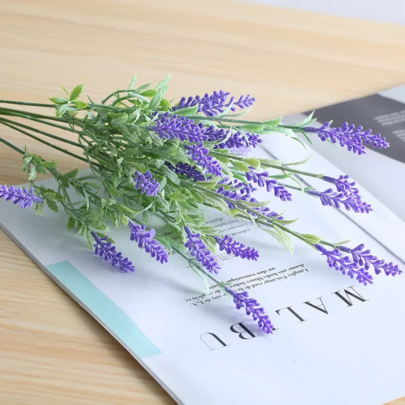 40cm artificiale viola lavanda stile nordico Ins Bouquet di fiori finti matrimonio decorazione della casa tavolo di fiori di plastica