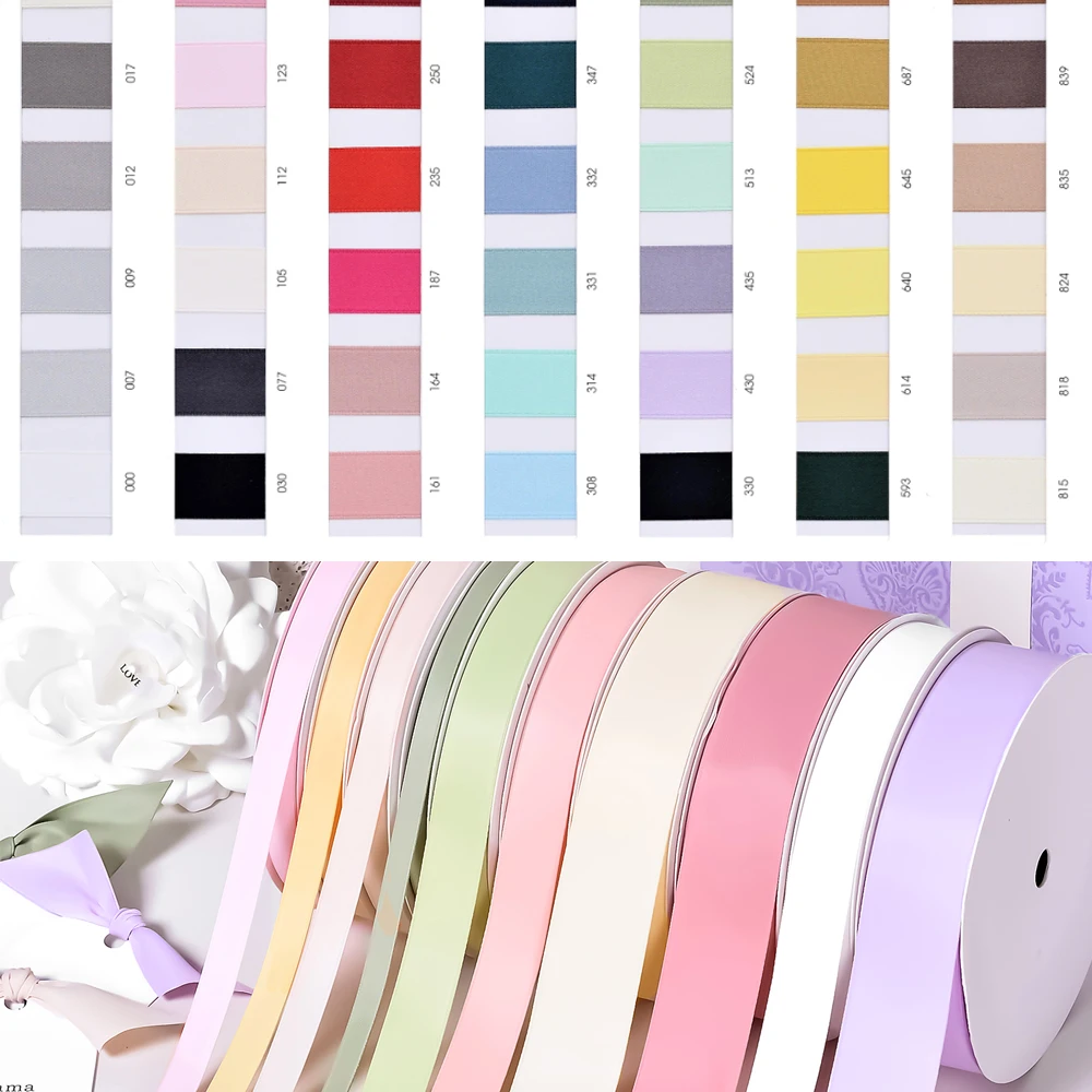 

DHK 49 Colors Matte Solid Double Faced Silky Ribbon Wedding Sewing DIY Decoration S2716