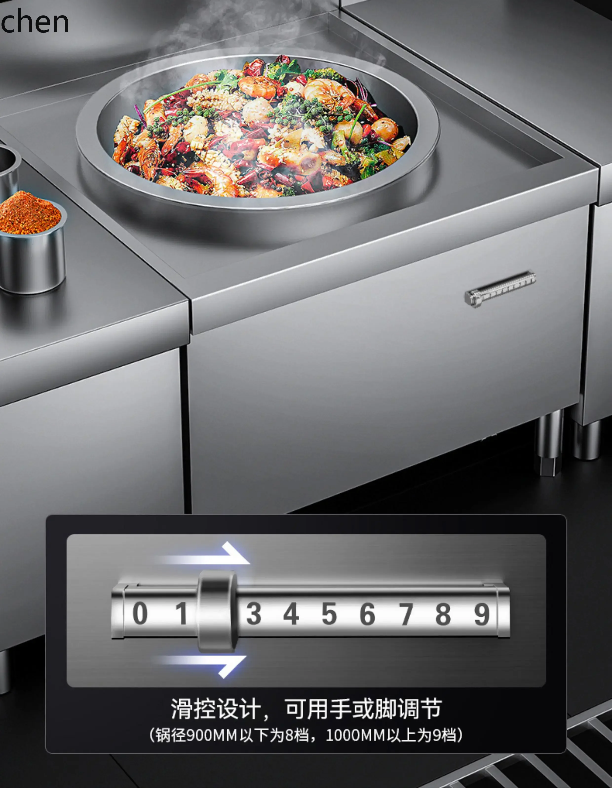 ZML commercial induction cooker large pot stove rice shop kitchen equipment frying stove canteen high power electromagnetic