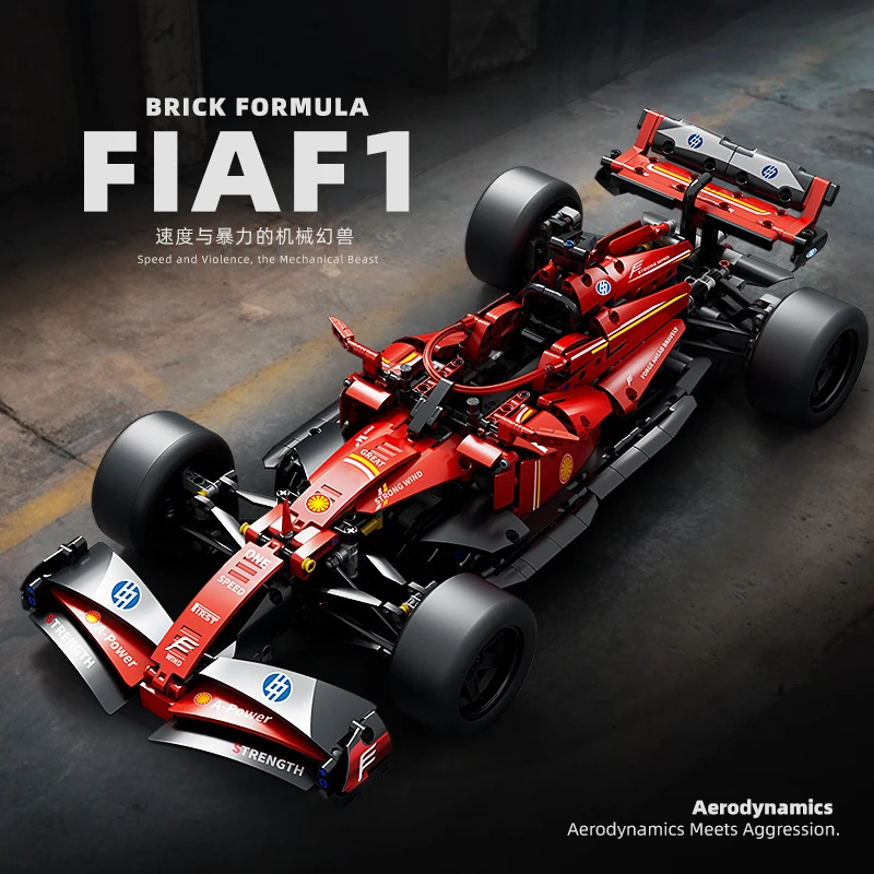 

Technology Super Racing Building Blocks 1:10 Scale Red SF24 Racing Building Blocks Set Adult and Children's Toy Gifts