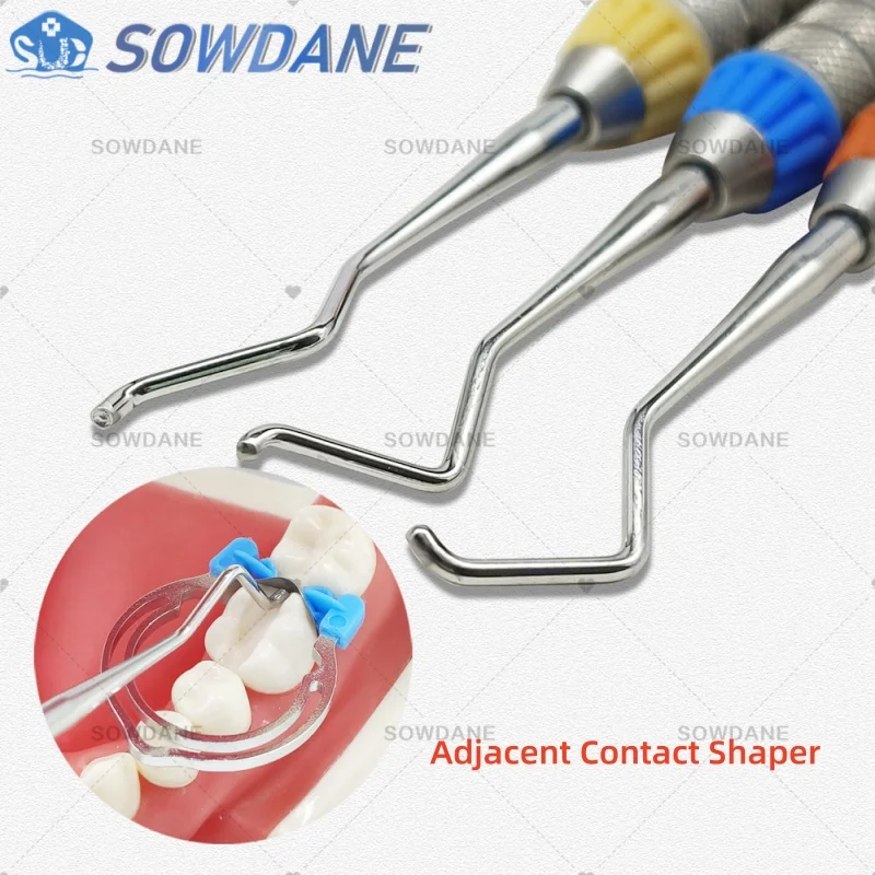 Dental Composite Resin Filler Adjacent Contact Shaper for Close Far Center Contact at Neighboring Joints Filling Spatula Tool