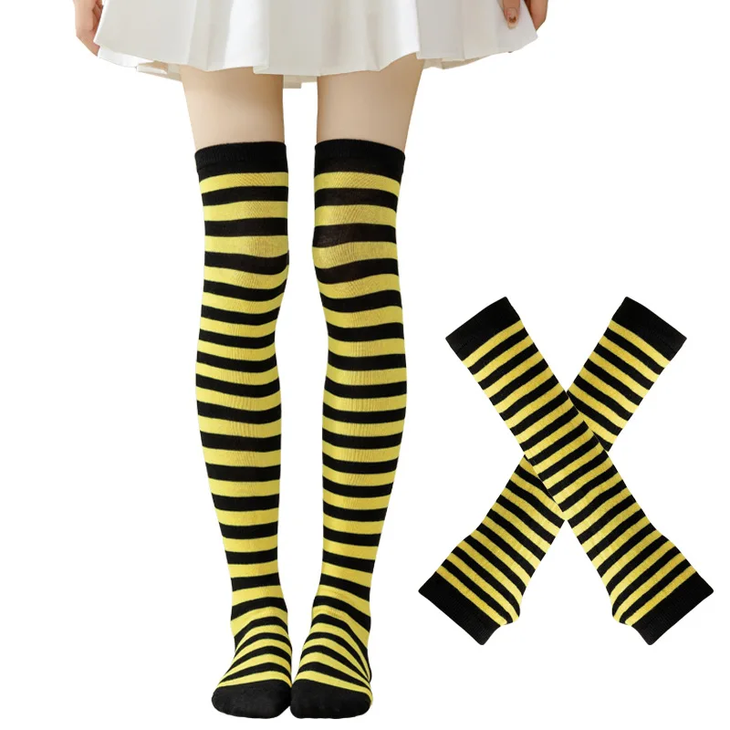 Sock Leisure Ankle Crew Fuzzy Striped Lady thigh-high Halloween Christmas Carnival Party Performance Dance knee B2W124