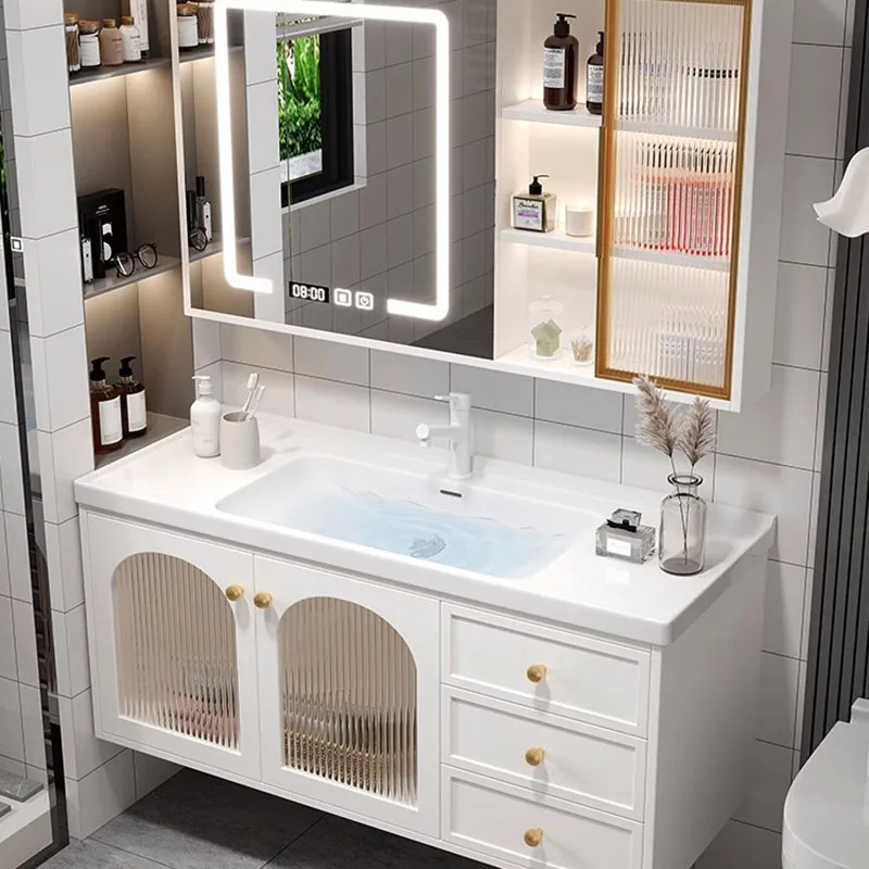 Wood Furniture Bathroom Station Kitchen Multifunction Home Cabinet Washbasin Closed Storage Toilet Gabinete Multipurpose Drawer