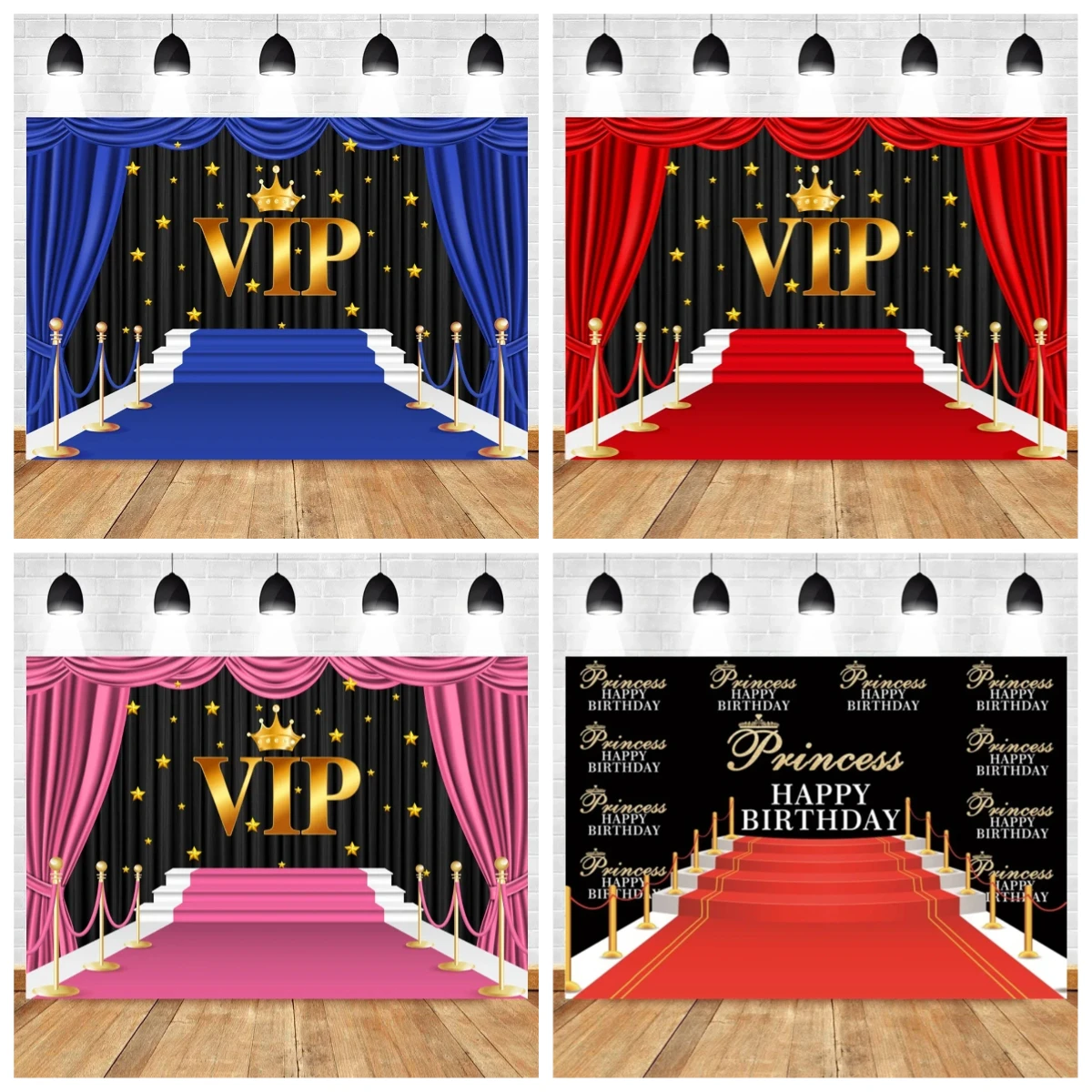 

Royal Crown Star VIP Backdrop Celebrate Birthday Party Backdrops Red Carpet Event Graduation Party Banner Photography Background
