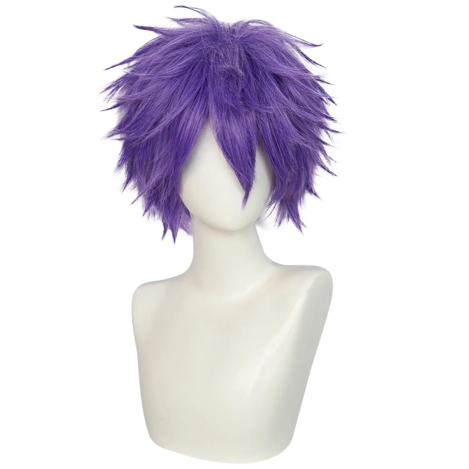 Halloween Christmas School Thanksgiving Day Party Wigs Synthetic Short Purple Straight Men's Cosplay Wig