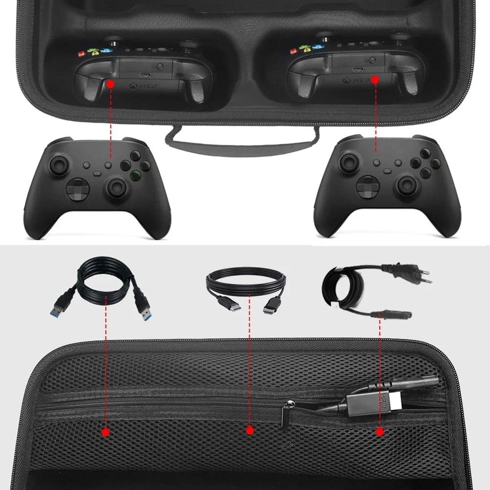 Carrying Case for Xbox Series X Game Console Travel Controllers Storage Bag Game Console Wireless Controllers Game Accessories