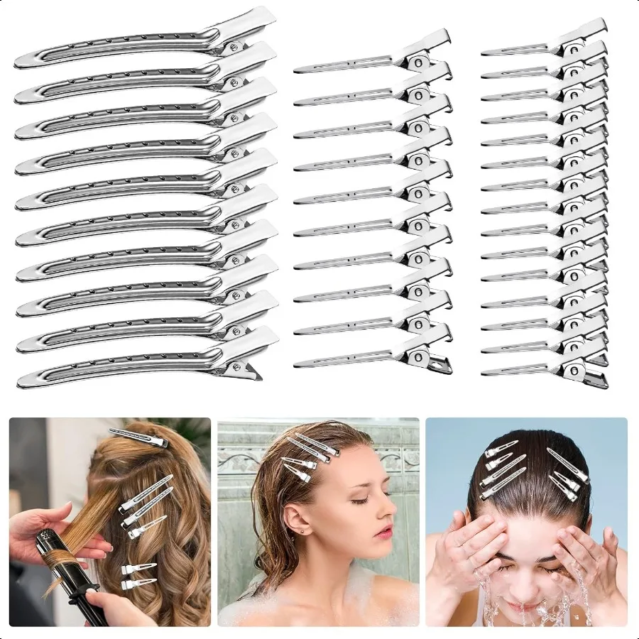 

Metal Alligator Hair Clips for WomenDuck Billed Hair Pins 52pcs Sier Profional Styling Hair Clips for Long Hair Cutting Needle