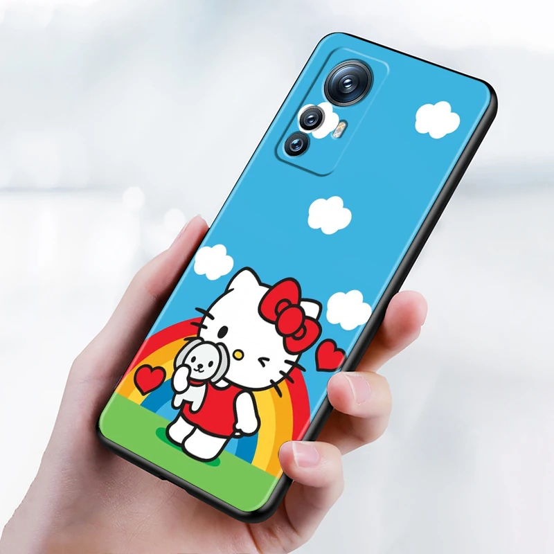 Sanrio Hello Kitty Cute Cartoon For Xiaomi Mi 14 13T 13 12T 12 11T 11i 11 10T 10 Pro Lite Ultra 5G Black Back Phone Case