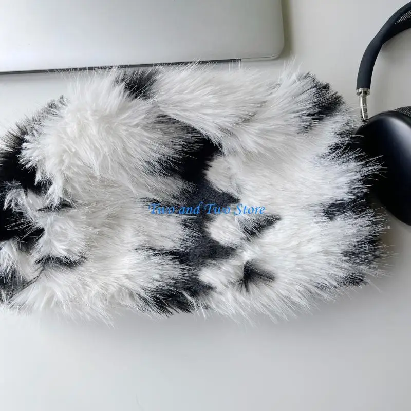 

HX6F Ladies Plush Color Matching Mongolian Hat Russian Bucket Hat Keep Warm Cap