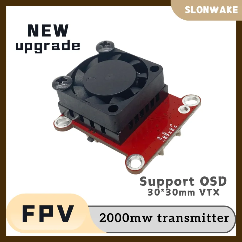 

SLONWAKE Over 5km 5.8g 48ch 200/500/1000/2000mW VTX transmitter High Power Built-in Microphone Heat Dissipation Structure For RC