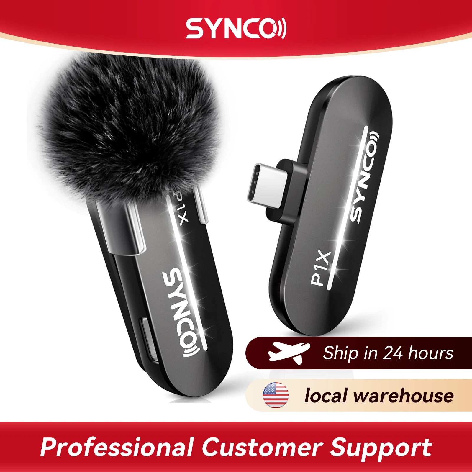 Microfono wireless SYNCO per iPhone 15/16/17 e Android 48kHz/24 bit Qualità audio HiFi P1XT Mini microfono per Tiktok YouTube