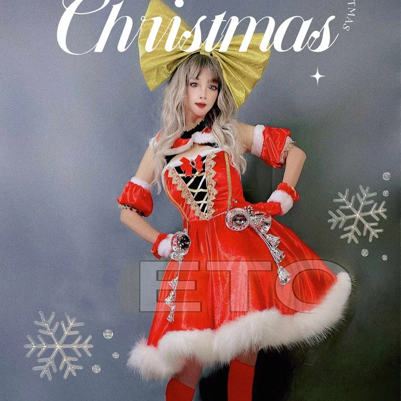 Bar discothèque fête Ds Jazz danse vêtements robes de noël femmes Gogo danse Costume Festival tenue scène spectacle porter XS7465