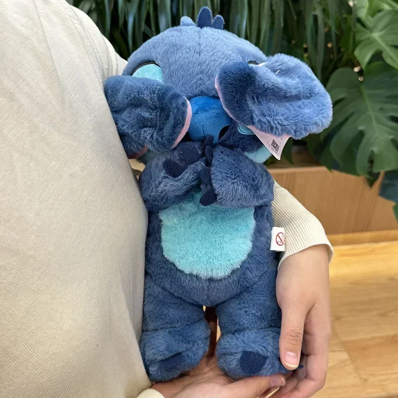 33cm Lilo & Stitch peluche bambola premendo scuotere le orecchie seduto Stitch angelo farcito morbido sonno Plushie cuscino per auto giocattolo per