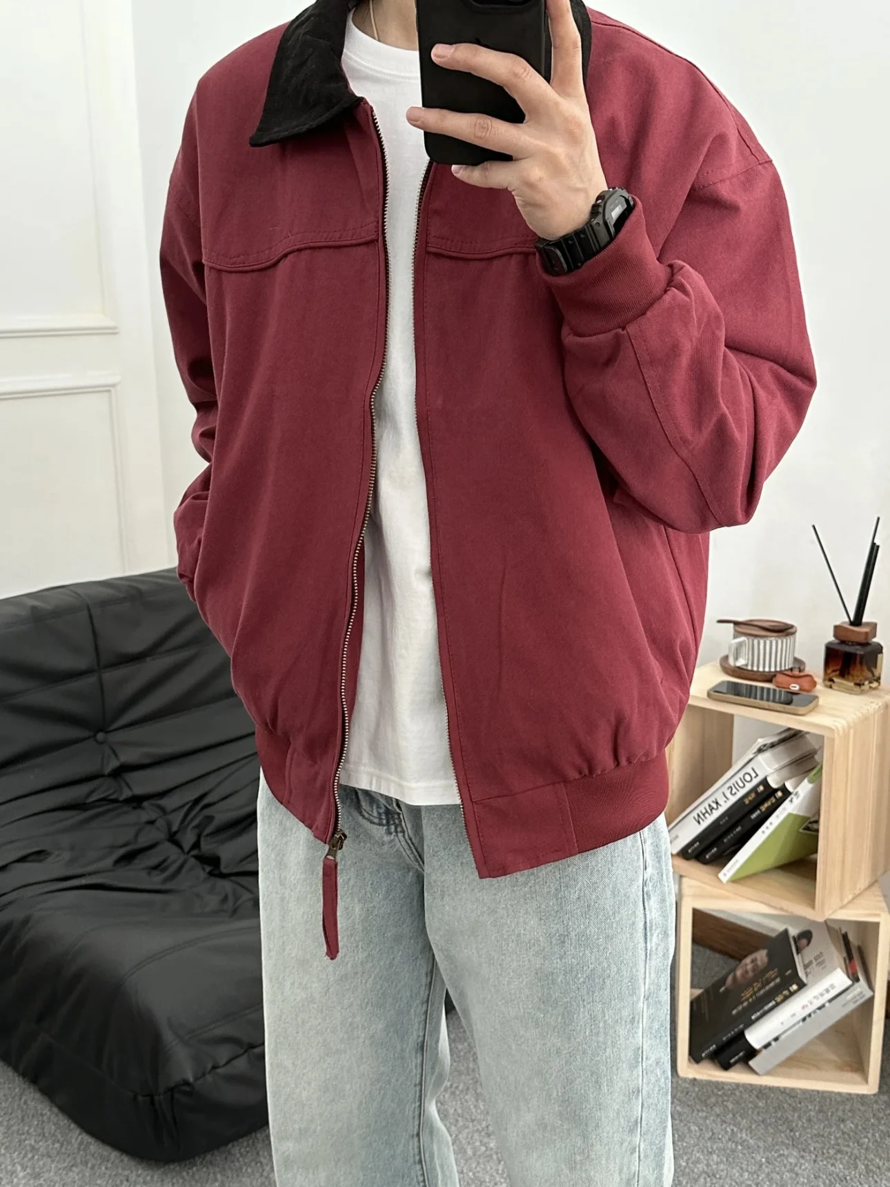 

Мужская куртка American Retro Cleanfit Detroit свободного кроя, осенне-зимняя, повседневная, с цветными вставками, воротником и молнией, длинный рукав