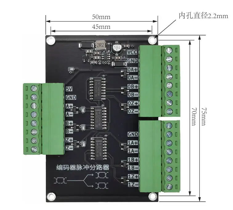 Encoder Pulse Signal Splitter Raster Scale 5vTTL or RS422 Splitter 1 in 2