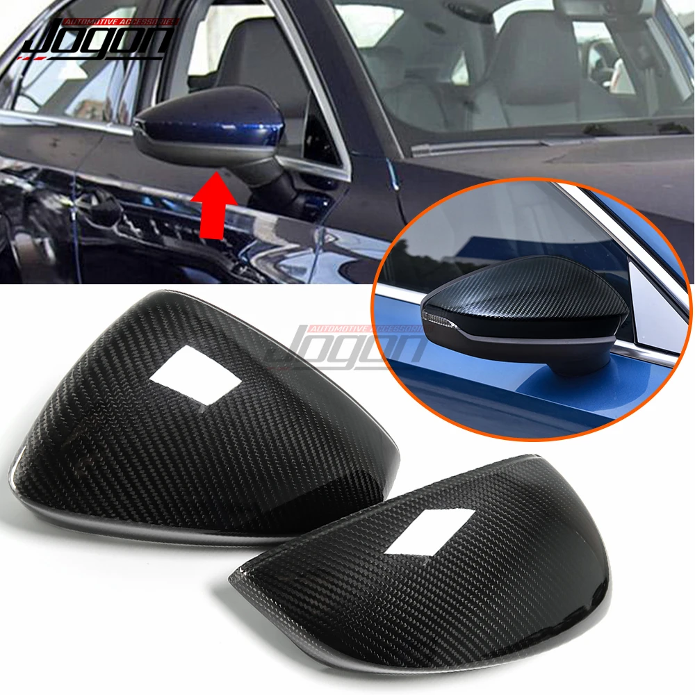 

JOGON 2pcs LHD Mirror Cover Carbon Fibre Car Exterior Rear Wing Mirror Caps Side Rearview Mirror Cover For Audi A3 8Y 2021 2022