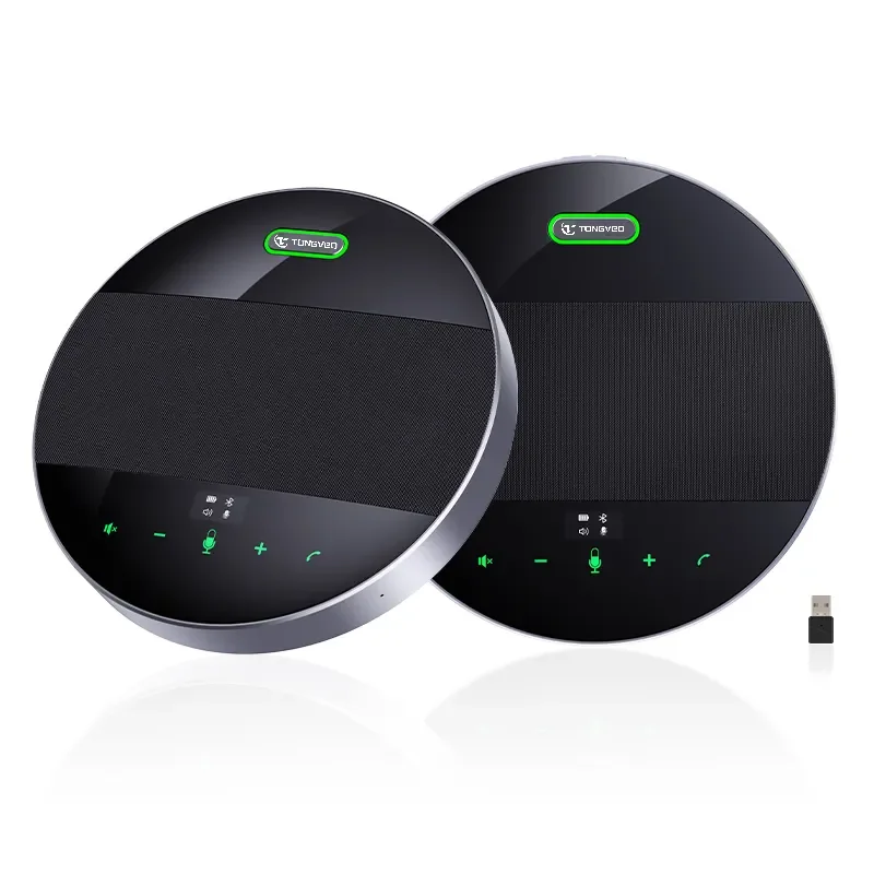 TONGVEO Full-Duplex Daisy Chain Speakerphone with 360° Omnidirectional BT Microphone for Conferencing Meeting Room