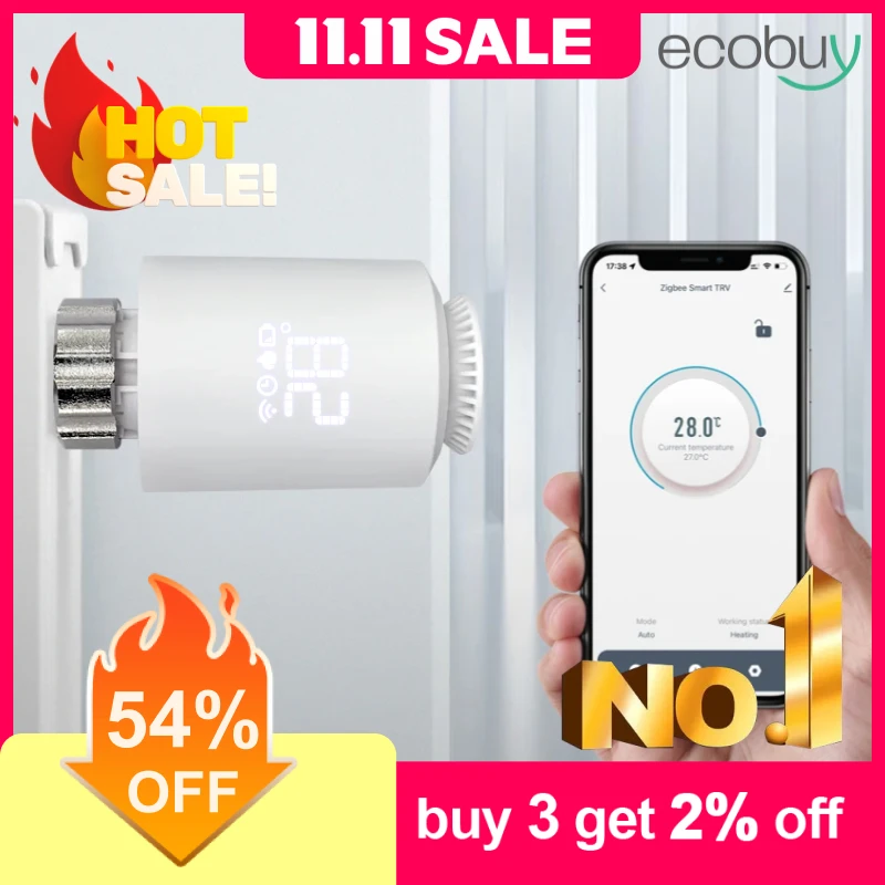 

Tuya Zigbee 3.0 Thermostatic Valve Radiator Zigbee Thermostatic Valve Smart Radiator Valve Head Temperature Controller Alexa