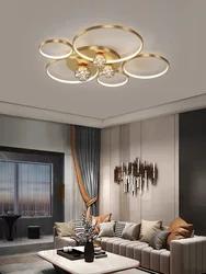 Nordic Rings Gypsophila LED Ceiling Chandeliers 2023 Lustre Modern Living Room Ceiling Lights Simple Interior Decoration Lamp