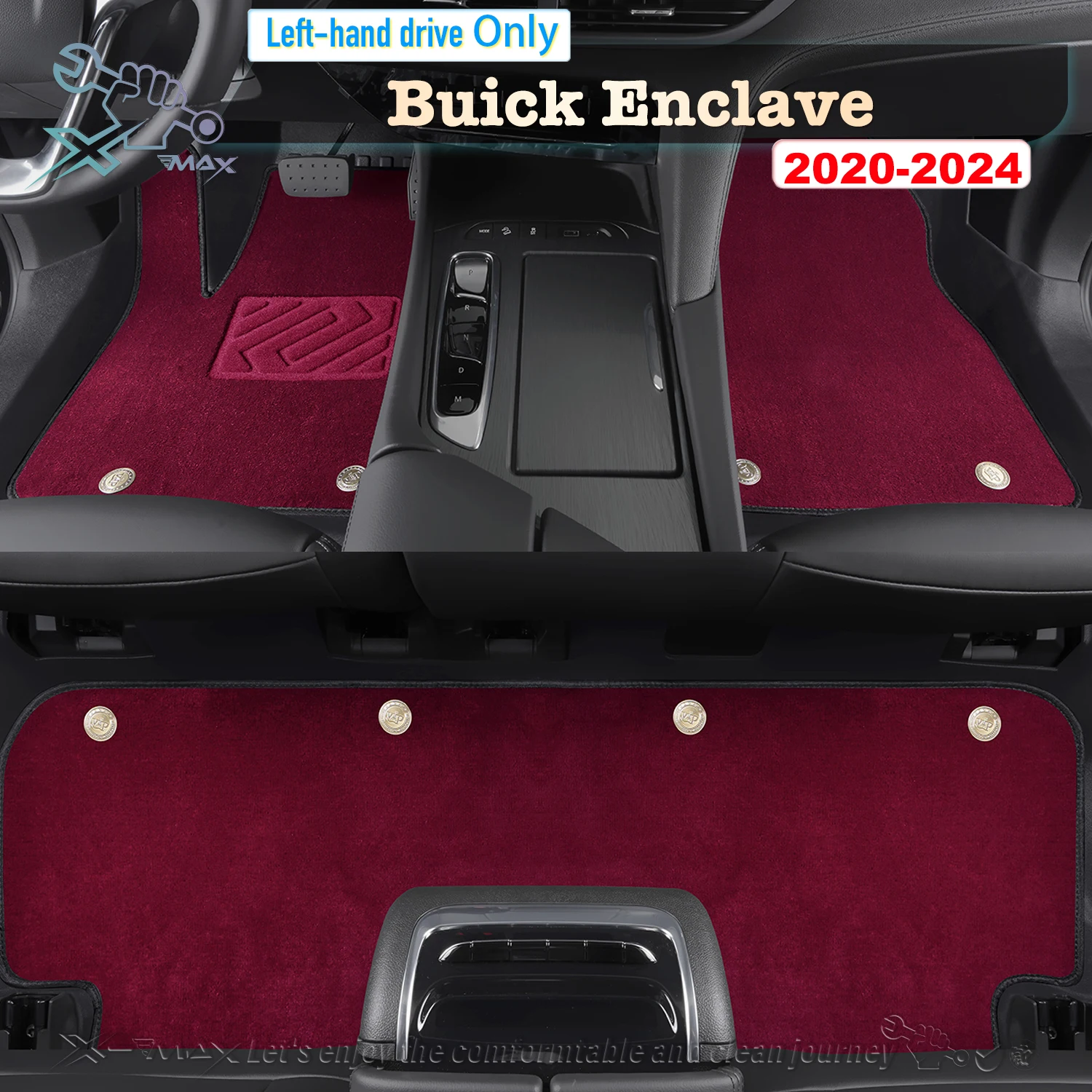 

Left-hand Drive Car Floor Mat For Buick Enclave 2020-2024 Full Surround Foot Mat Automotive Floor Mat Floor Liner Water-proof