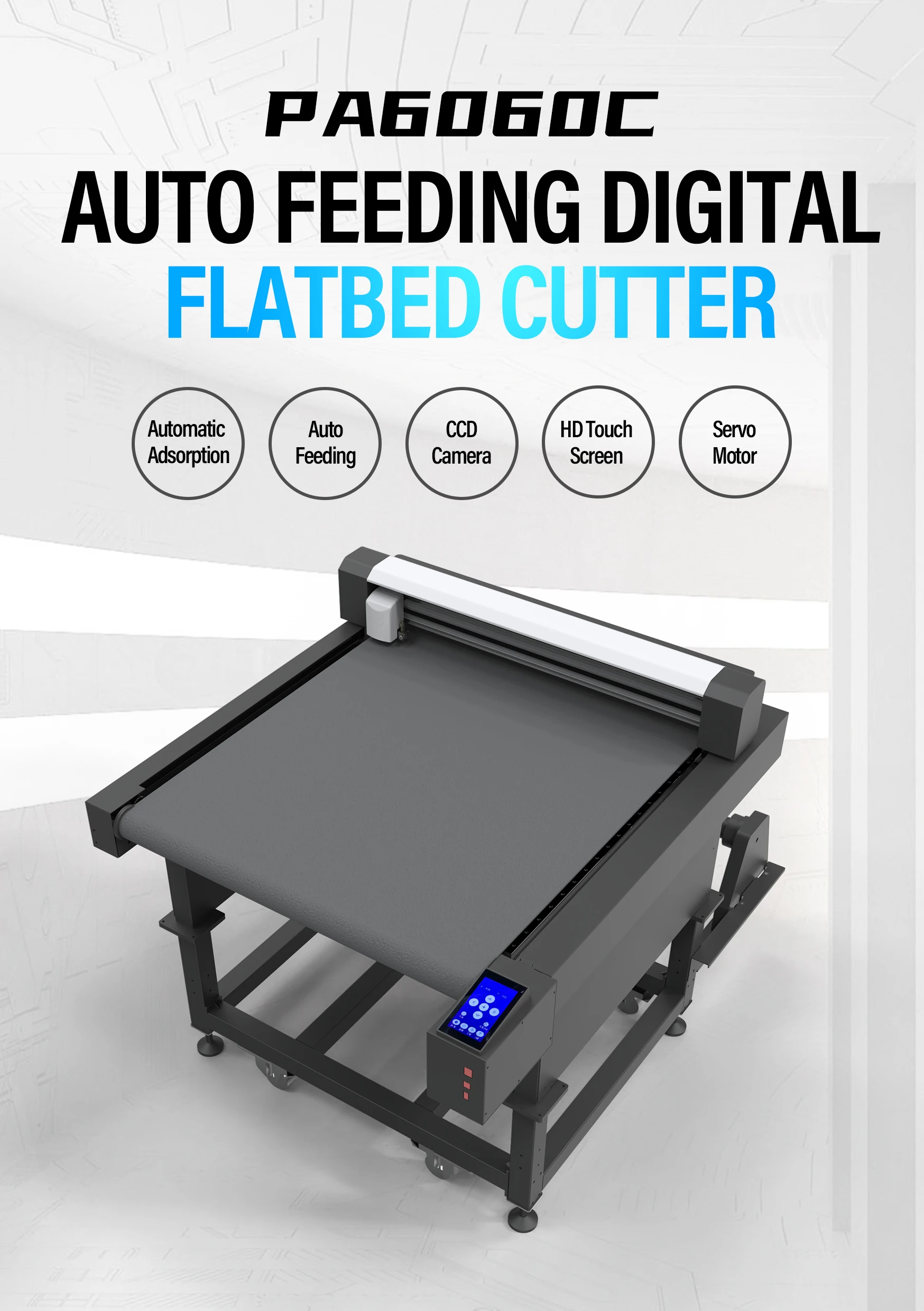 DTF Cutter With 60*60 Flatbed Auto Feeding Flatbed Cutter Plotter