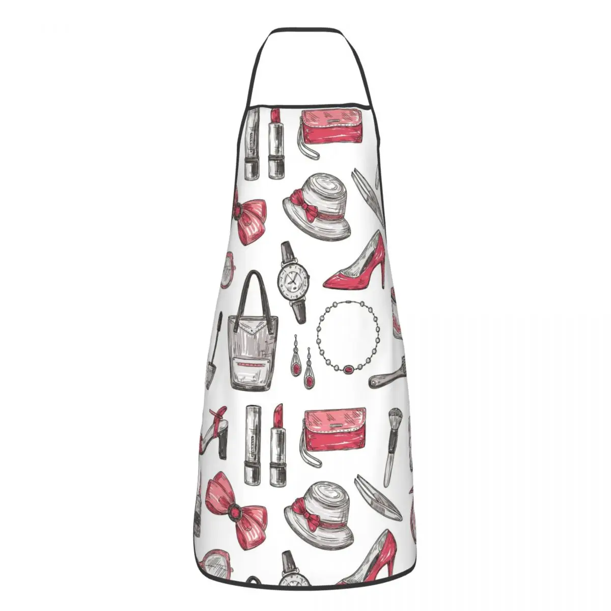 Unisex Fashion Sketch Womens Apron Adult Tablier Cuisine for Cooking Kitchen Nail Polish Kitchen Baking