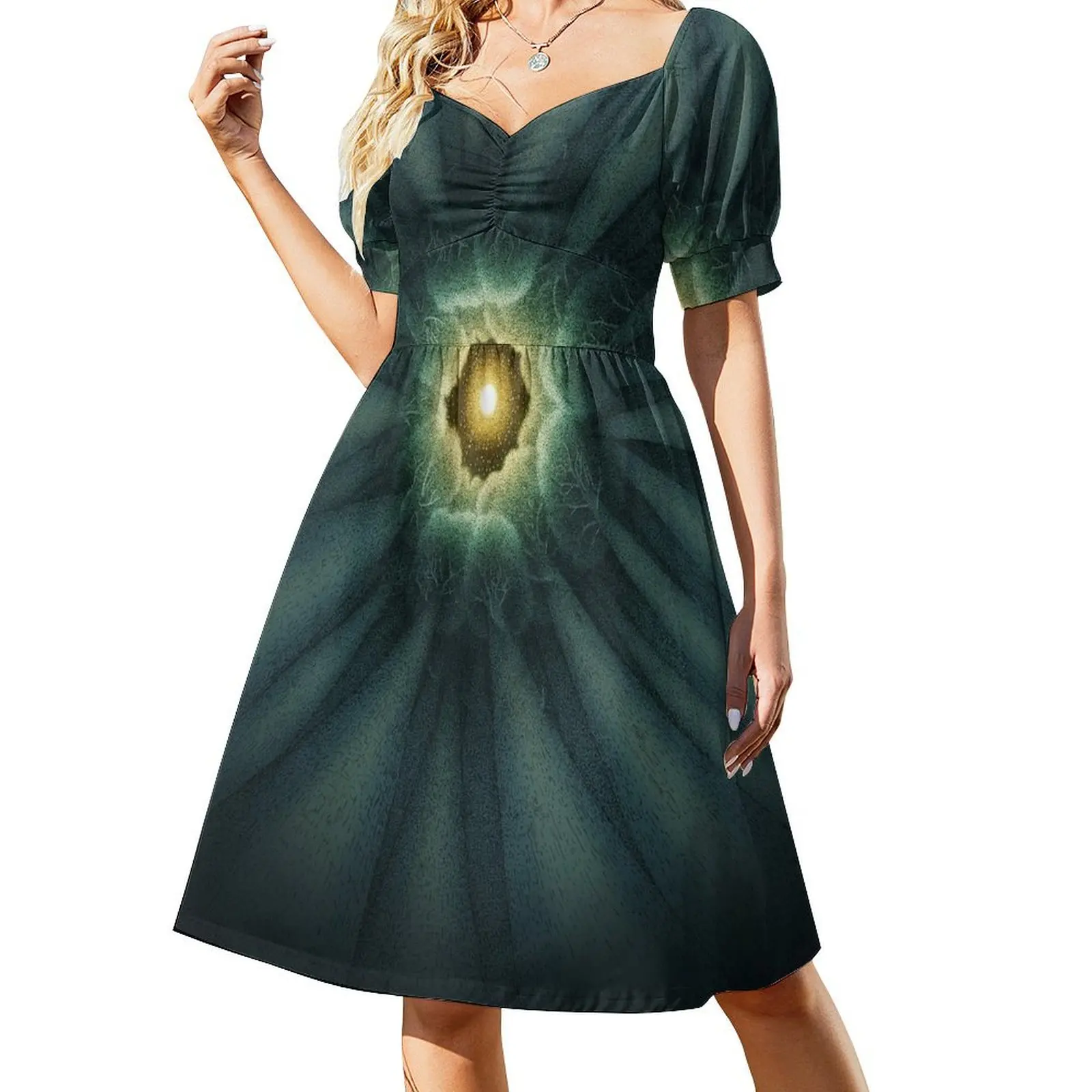 

Trees to the Moon! Short Sleeved Dress summer dress for women 2025 evening dress women evening woman