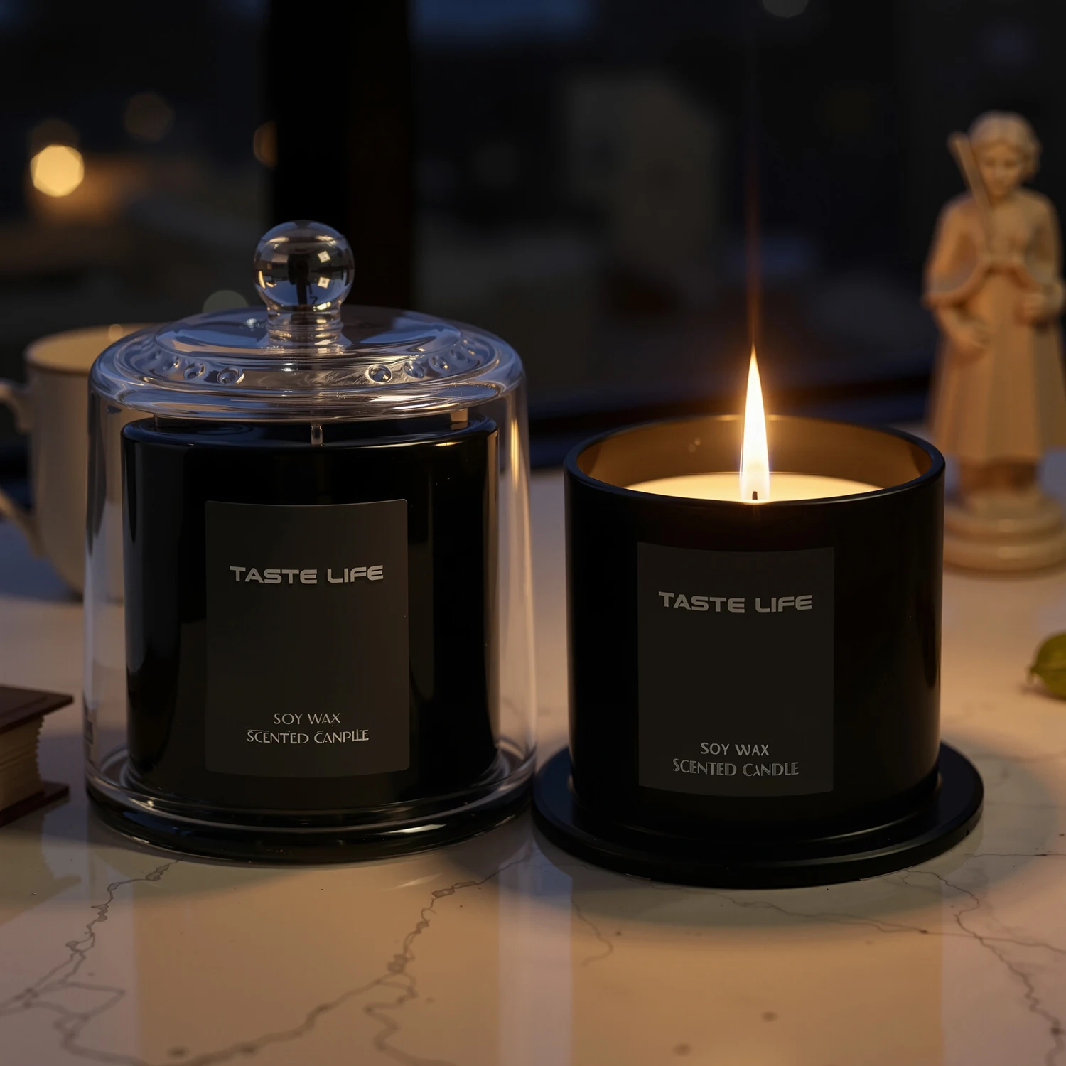 Premium Soy Wax Scented Candles with Glass Cloche, Smokeless Essential Oil Aromatherapy for Home Spa, Gift-Ready Decorative image 3