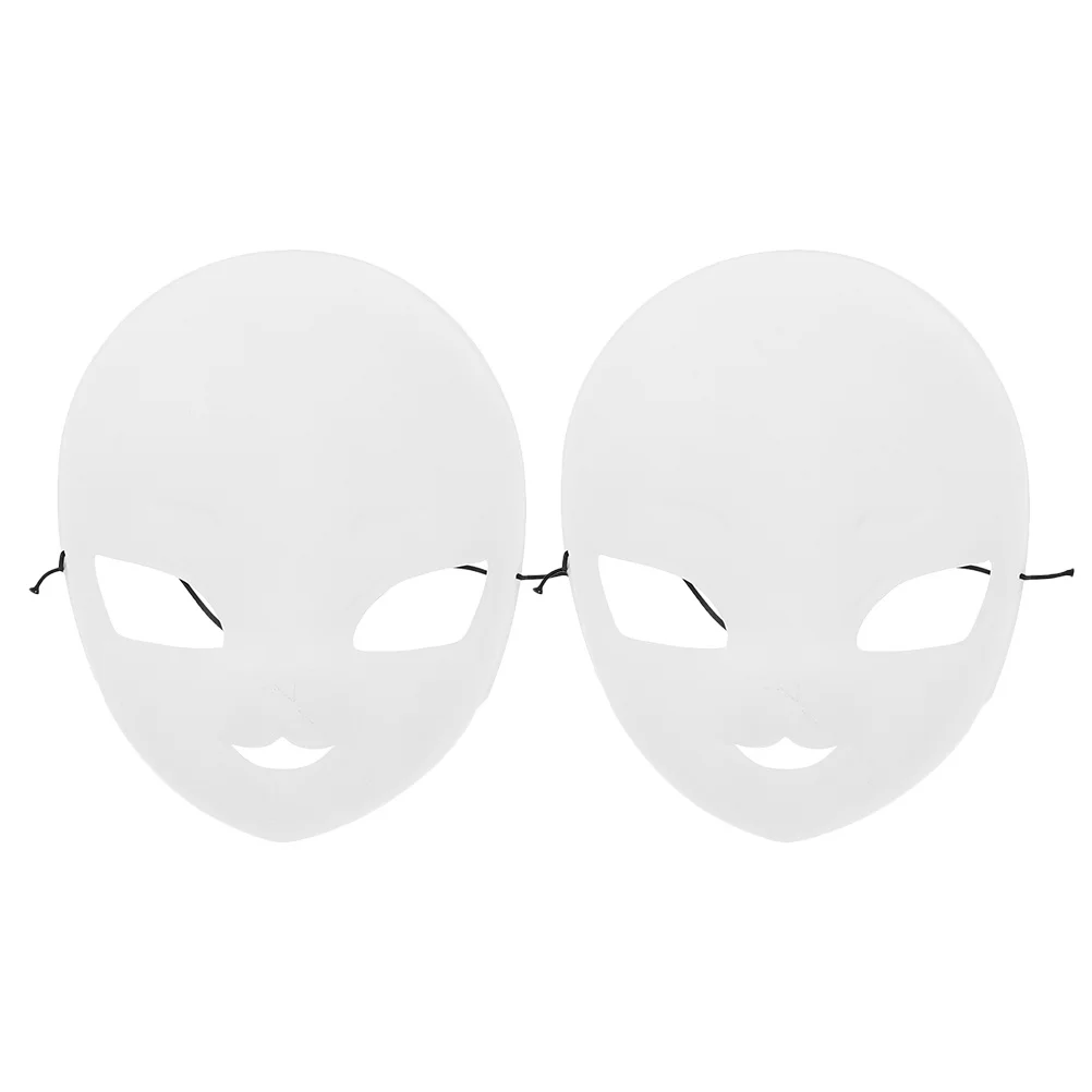 قطعتان من قناع الثعلب الأبيض الفارغ DIY أقنعة غير مطلية للحفلات التنكرية والديكور اليدوي وإكسسوارات الحدث التنكرية