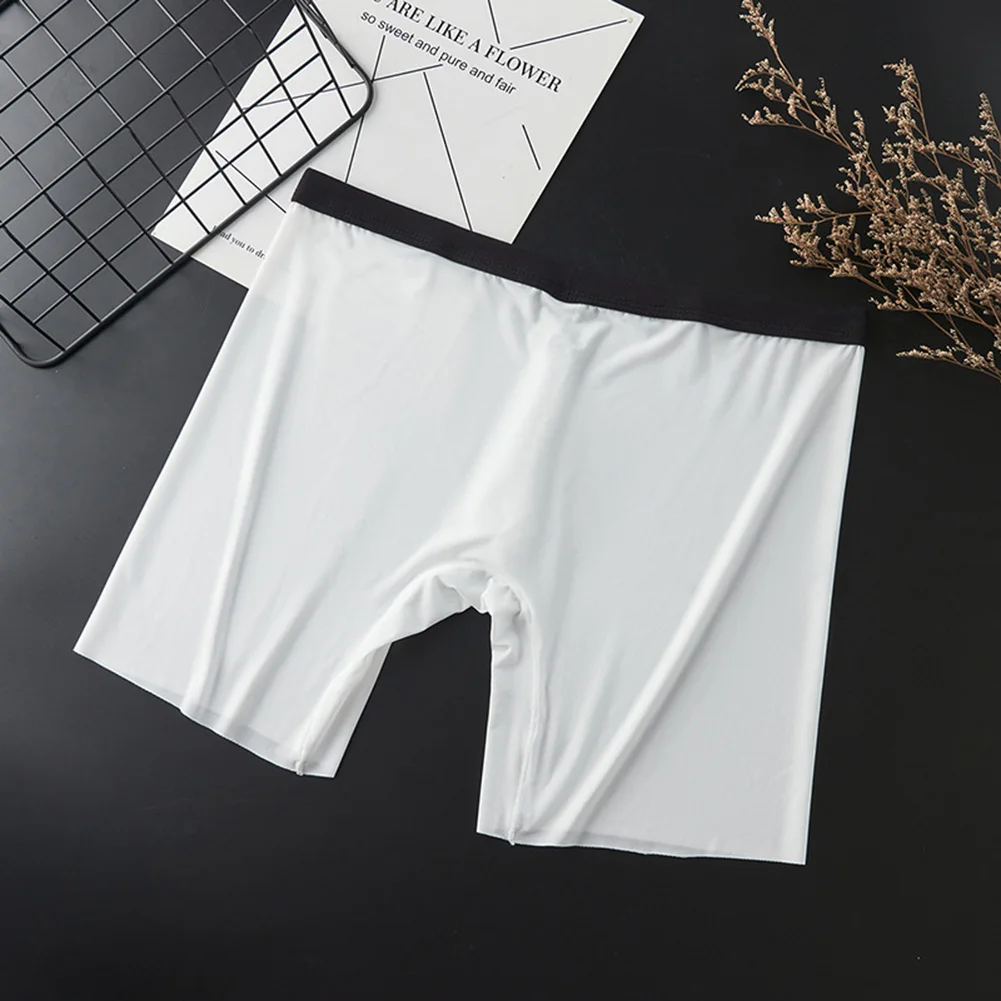 Summer Men Ice Silk Low Waist Briefs Underwear Shorts Underpants Panties Thin Elastic Sports Bike Shorts Underpants