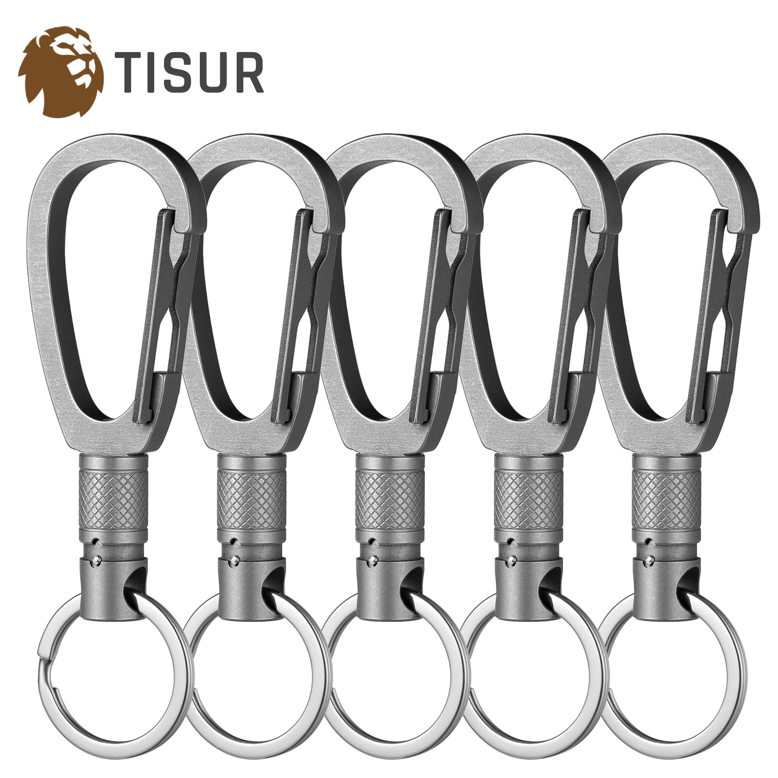 Tisur Titanium Quick Release Keychain, Rotatable Pull Apart Key Chain, Detachable Key Rings for Family