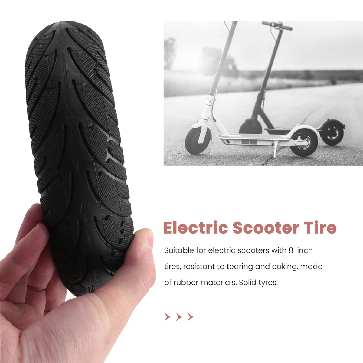 Scooter électrique 8 pouces 200X50, trottinette à opathie solide avant arrière pour Speedway RUIMA Mini 4 PRO