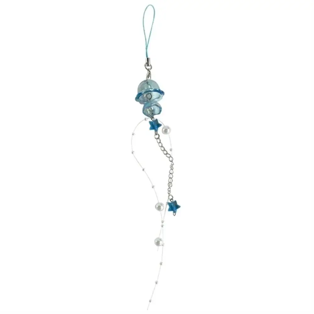 

Ocean Style Jellyfish Phone Charm Crystal Star Handmade Y2K Phone Lanyard Phone Pendant Phonestraps Mobile Phone Chain Bag Decor