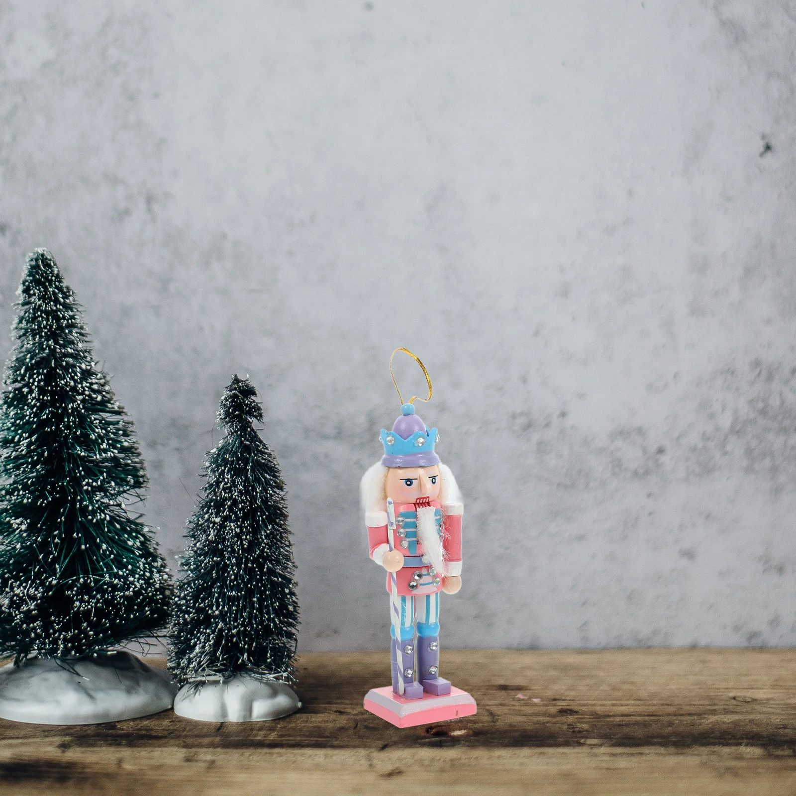 

4 Pcs Candy Color Wooden Nutcrackers 13CM Desktop Christmas Ornaments Holiday Decor Gifts