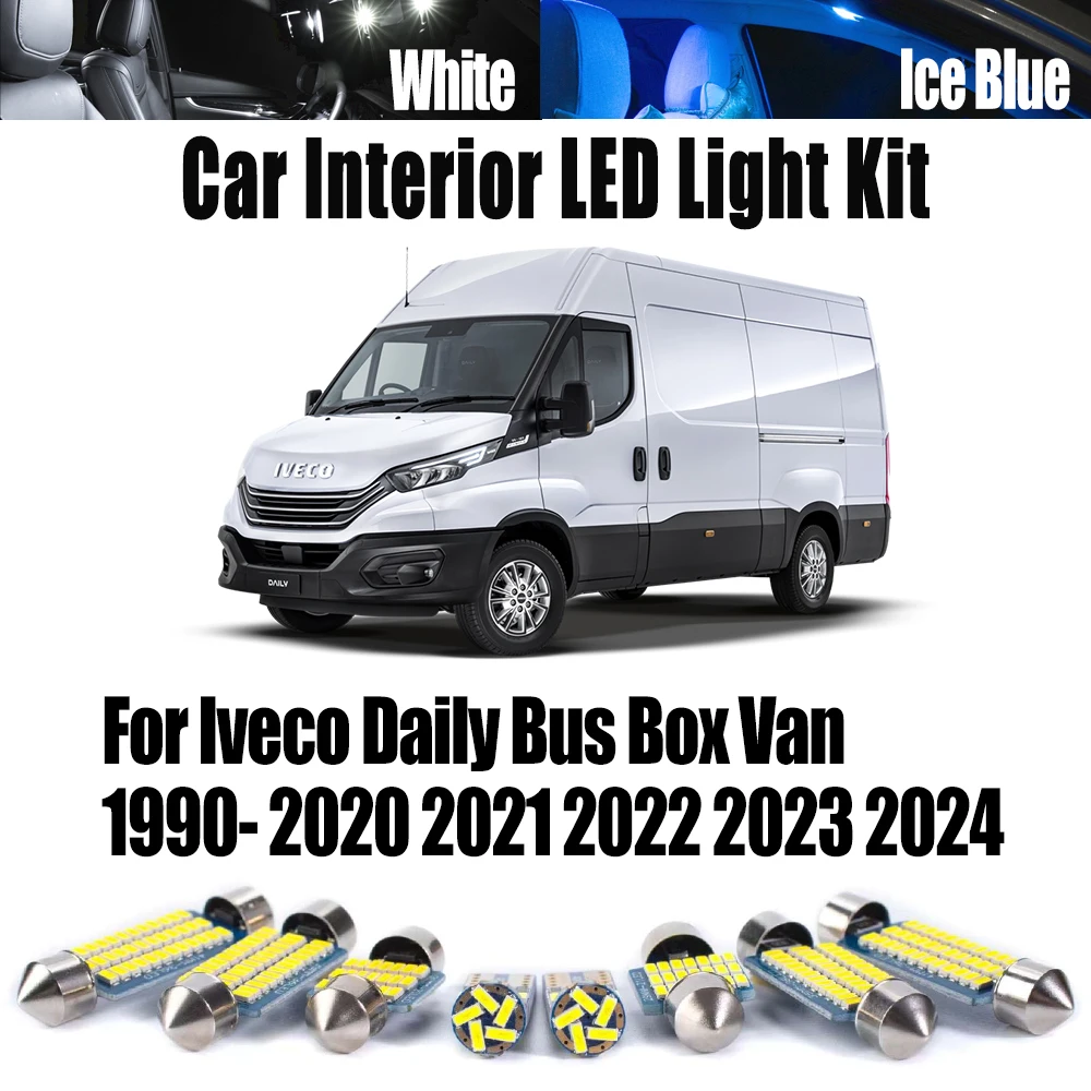 Canbus For Iveco Daily Bus Box Van 1990- 2022 2023 2024 Car Accessories LED Interior Map Dome Vehicle Reading Bulbs Light Kit