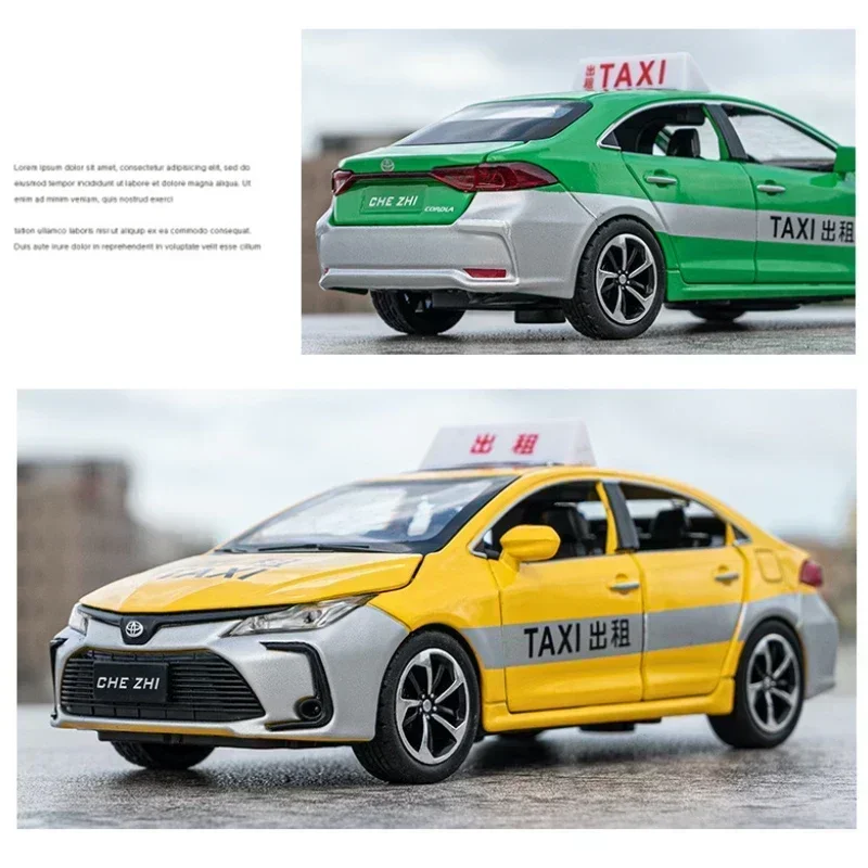 1:32 Toyota Corolla VW CC Audi RS7 TAXI High Diecast Metal Alloy Model car Sound Light Pull Back Collection Kids Toy Gifts