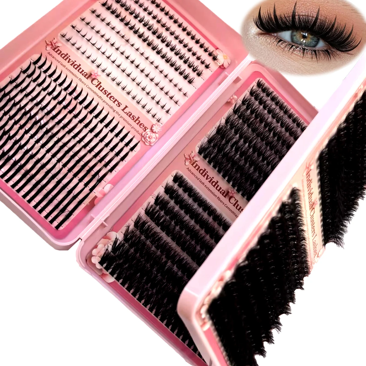 HBZGTLAD Dispersed Comic Style Eyelash Clusters, Extended Unique Pointed Clusters, Anime Single Cluster Elf Eyela