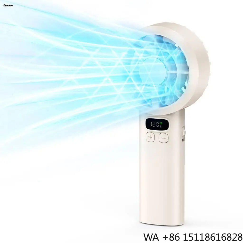Rechargeable High-speed 100 Gears Cooling Handheld Jet Turbo Fan Portable Display air Refrigeration Mini Electric Fans in Bulk