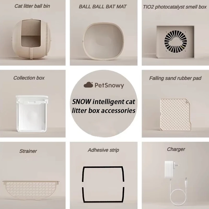 Complete Cats Toilets Set Accessories PetSnowy Toilet Box/mat/Filter Mesh/ Sets Toilet Accessories Cat Litter Ball Compartment