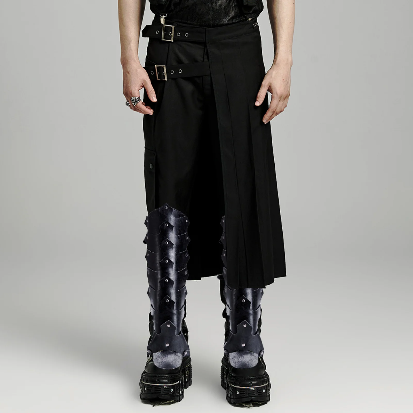 Erwachsene Motorrad Reiter Stiefel Abdeckung Cosplay Kostüm Punk Gürtel Schnalle Niet Schuh Abdeckung Retro Renaissance Zubehör