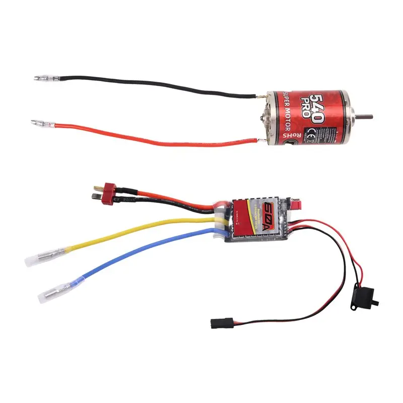 MACH-RC Brushed Motor, 540 High Torsion Low Noise Motor 75T-4000Rpm 3.17Mm D Daxis With 60A Brushed ESC For RC Car 2