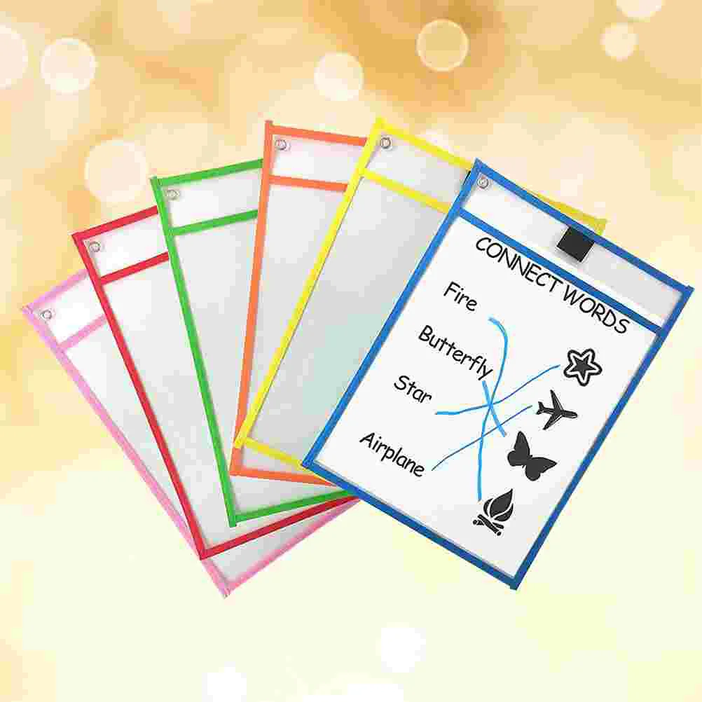 

6 Pcs File Holder Child The Gift Dry Erase Sleeves Folders for Documents Write and Wipe Pockets