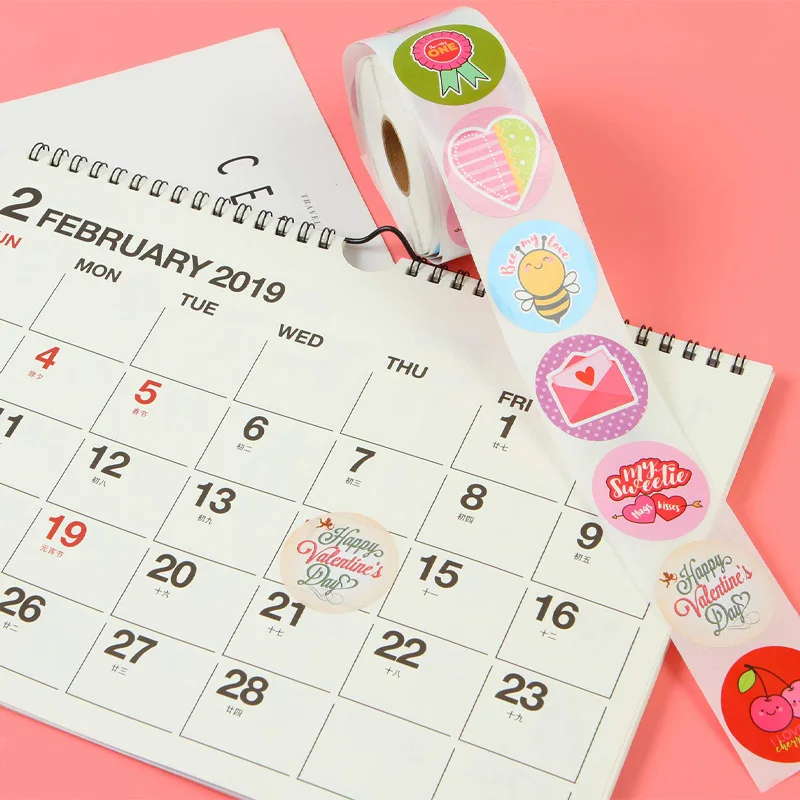 1Inch Unique 8 Designs"Valentine's Day Theme"Sticker for Family & Lover Encourage Confession Gift Packaging Envelope Decor Label