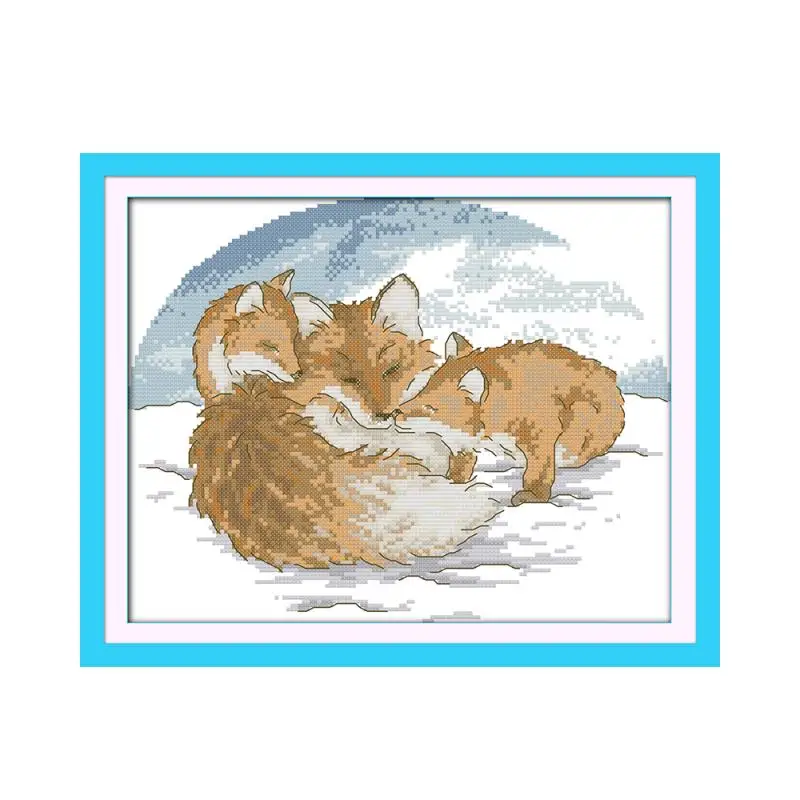 

Набор для вышивки крестом «Снежная лиса» 14ct 11ct, предварительно штампованный холст, вышивка крестиком, вышивка для любителей животных, сделай сам, рукоделие ручной работы