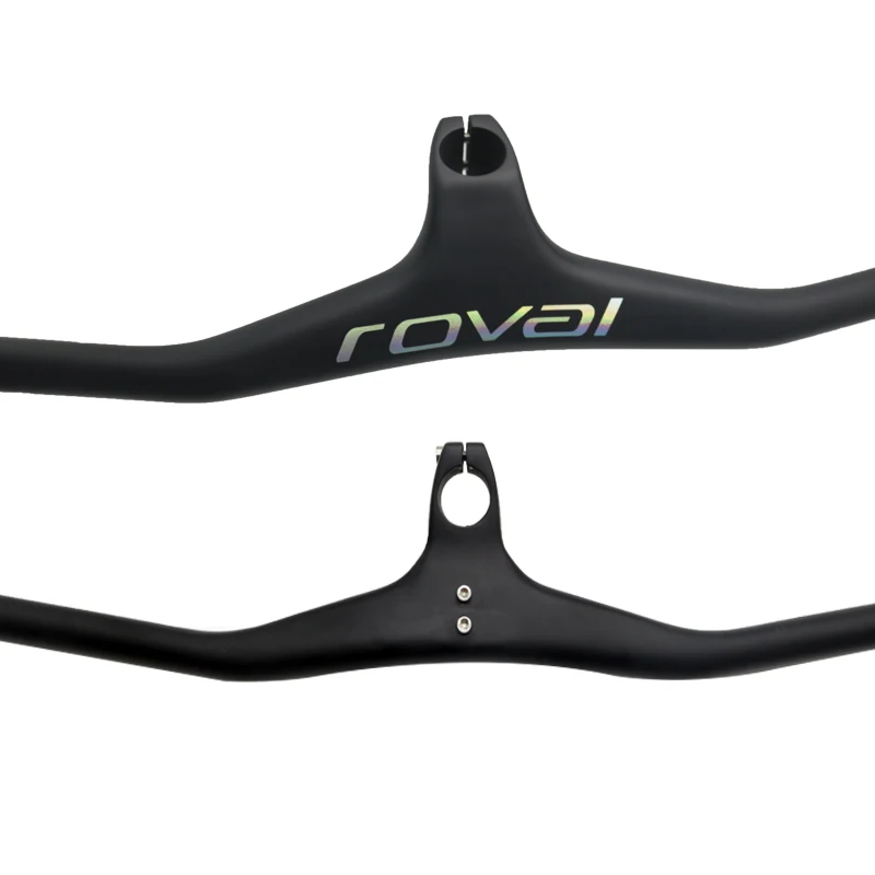 carbon Handlebar Chrome Integrated Carbon Handlebar MTB Bike Accessories -17 degree 660--800mm 70/80/90/100/110mm