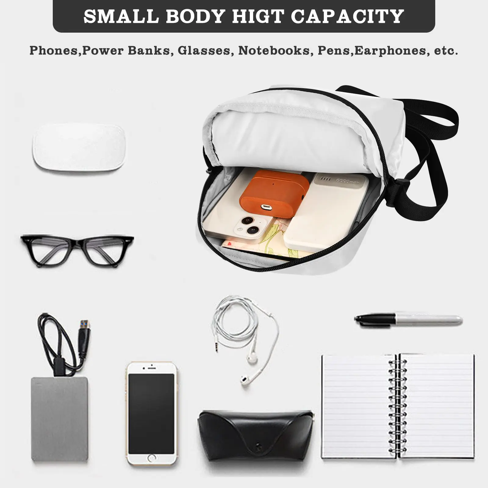 Bolsa mensageiro masculina moda pequena poliéster casual bolsas masculino crossbody bolsas de ombro para homem personalizado bolsas e bolsas