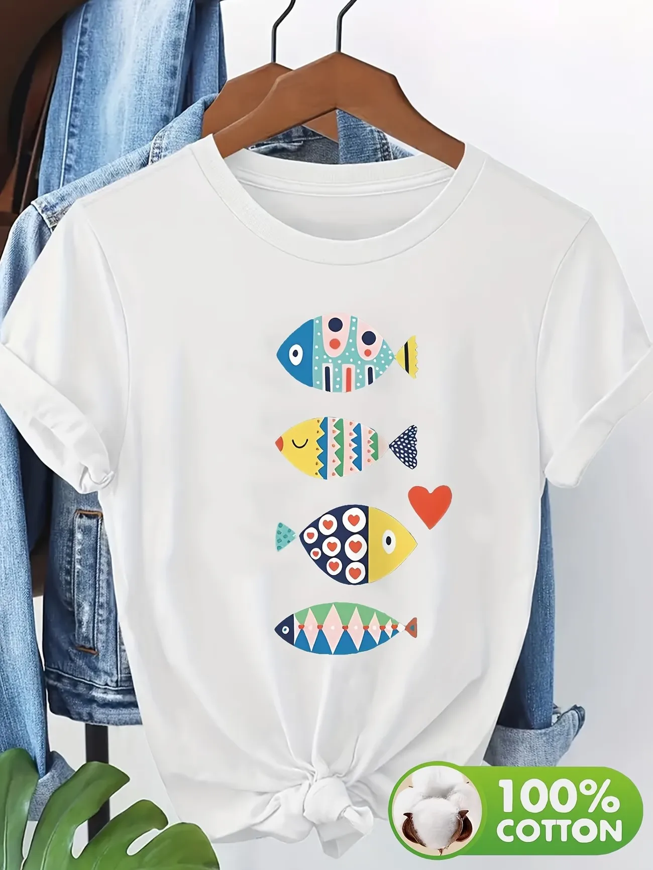 T-shirt vintage pour femme en coton 100% avec imprimé graphique rétro style vacances, col rond, manches courtes, esthétique